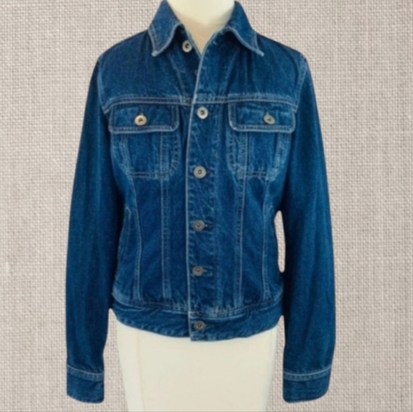 Tommy Hilfiger Jean Jacket Y2K Classic Denim Blue Trucker Jacket Unisex Sz L - Picture 12 of 12